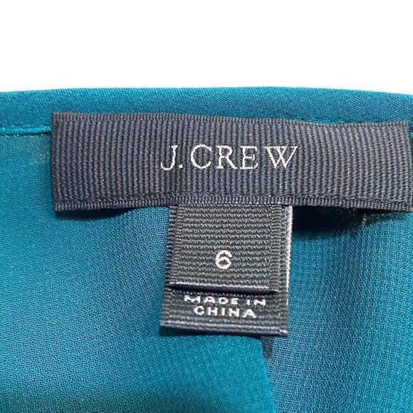 J Crew Cap Sleeve Green Blouse Size 6 - Picture 5 of 7